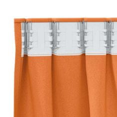 Vidaxl Zavese za zatemnitev z obroči 2 pcs Svetlo oranžna 260 x 140 cm