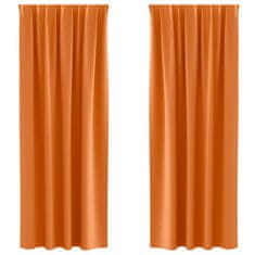 Vidaxl Zavese za zatemnitev z obroči 2 pcs Svetlo oranžna 260 x 140 cm