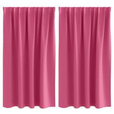 Vidaxl Zavese za zatemnitev z obroči 2 pcs Svetlo roza 140 x 140 cm