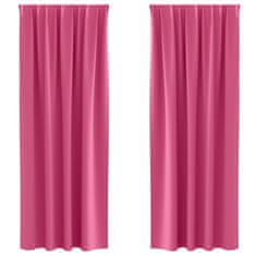 Vidaxl Zavese za zatemnitev z obroči 2 pcs Svetlo roza 225 x 140 cm