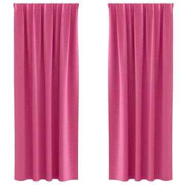 Vidaxl Zavese za zatemnitev z obroči 2 pcs Svetlo roza 245 x 140 cm