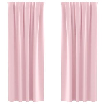 Vidaxl Zavese za zatemnitev z obroči 2 pcs Baby roza 225 x 140 cm