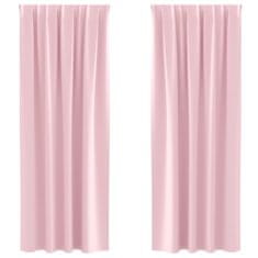 Vidaxl Zavese za zatemnitev z obroči 2 pcs Baby roza 260 x 140 cm