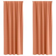 Vidaxl Zavese za zatemnitev z obroči 2 pcs Terakota 260 x 140 cm