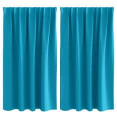 Vidaxl Zavese za zatemnitev z obroči 2 pcs Turkizna 140 x 140 cm