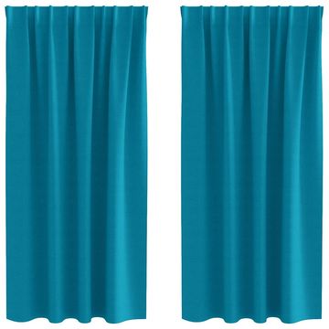 Vidaxl Zavese za zatemnitev z obroči 2 pcs Turkizna 175 x 140 cm