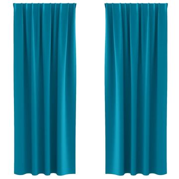 Vidaxl Zavese za zatemnitev z obroči 2 pcs Turkizna 260 x 140 cm