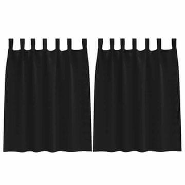 Vidaxl Zavese za zatemnitev z obroči 2 pcs Črna 140 x 140 cm Poliester