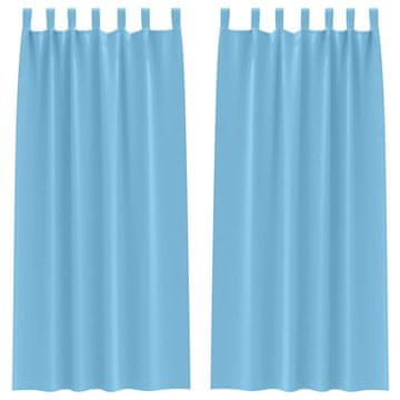 Vidaxl Zavese za zatemnitev z obroči 2 pcs Sveta modra 225 x 140 cm