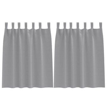 Vidaxl Zavese za zatemnitev z obroči 2 pcs Svetlo siva 140 x 140 cm