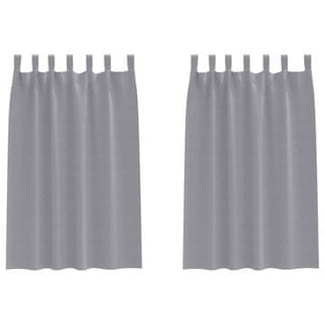 Vidaxl Zavese za zatemnitev z obroči 2 pcs Svetlo siva 175 x 140 cm