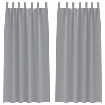 Vidaxl Zavese za zatemnitev z obroči 2 pcs Svetlo siva 225 x 140 cm