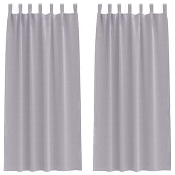 Vidaxl Zavese za zatemnitev z obroči 2 pcs Kovinsko siva 260 x 140 cm