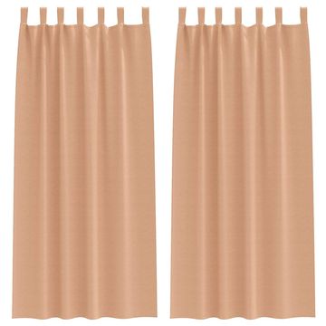 Vidaxl Zavese za zatemnitev z obroči 2 pcs Svetlo rjava 260 x 140 cm