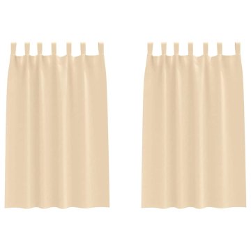 Vidaxl Zavese za zatemnitev z obroči 2 pcs krema 175 x 140 cm