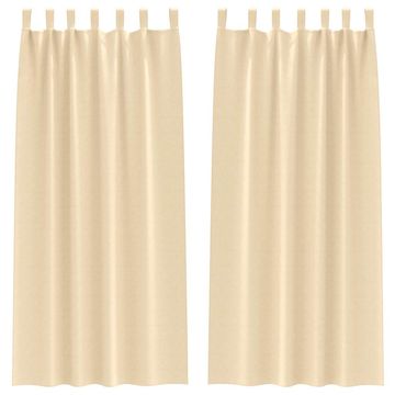 Vidaxl Zavese za zatemnitev z obroči 2 pcs krema 225 x 140 cm
