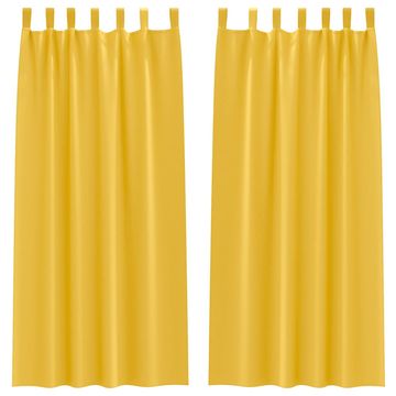 Vidaxl Zavese za zatemnitev z obroči 2 pcs Gorčična rumena