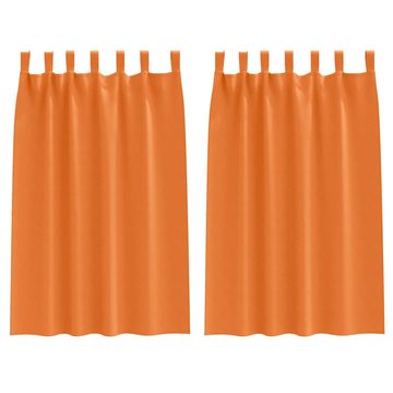 Vidaxl Zavese za zatemnitev z obroči 2 pcs Svetlo oranžna 175 x 140 cm