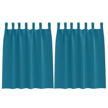 Vidaxl Zavese za zatemnitev z obroči 2 pcs Turkizna 140 x 140 cm
