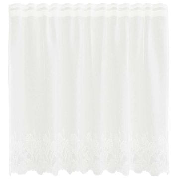 Vidaxl Čipkasta Zavesa z zavesami Bela 150x100cm Poliester