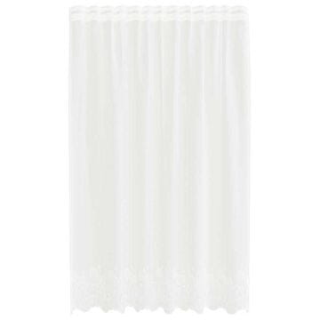 Vidaxl Čipkasta Zavesa z zavesami Bela 200 x 150 cm Poliester