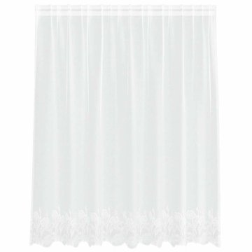 Vidaxl Čipkasta Zavesa z zavesami Bela 200x160cm Poliester