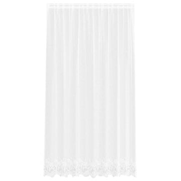 Vidaxl Čipkasta Zavesa z zavesami Bela 200x240cm Poliester