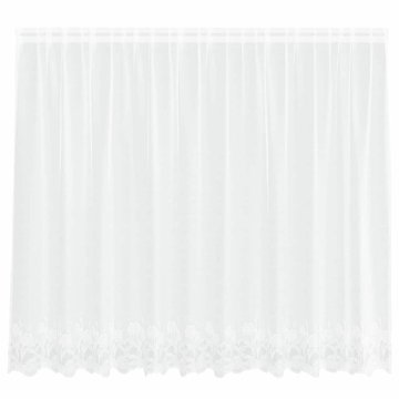 Vidaxl Čipkasta Zavesa z zavesami Bela 160 x 300 cm Poliester