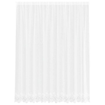Vidaxl Čipkasta Zavesa z zavesami Bela 240 x 300 cm Poliester