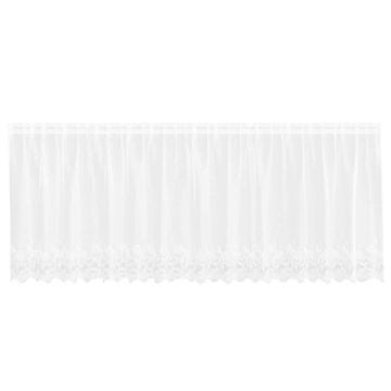 Vidaxl Čipkasta Zavesa z zavesami Bela 400x120cm Poliester