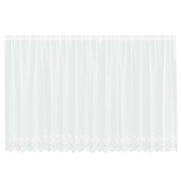 Vidaxl Čipkasta Zavesa z zavesami Bela 400x180cm Poliester