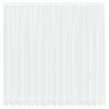 Vidaxl Čipkasta Zavesa z zavesami Bela 400x220cm Poliester