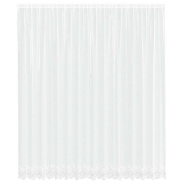 Vidaxl Čipkasta Zavesa z zavesami Bela 400x260cm Poliester