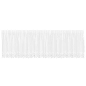 Vidaxl Čipkasta Zavesa z zavesami Bela 500x100cm Poliester