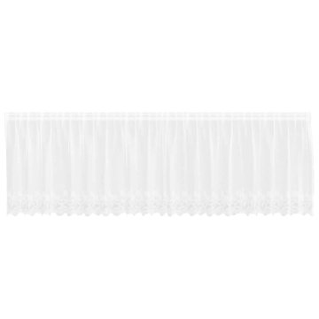 Vidaxl Čipkasta Zavesa z zavesami Bela 500x120cm Poliester