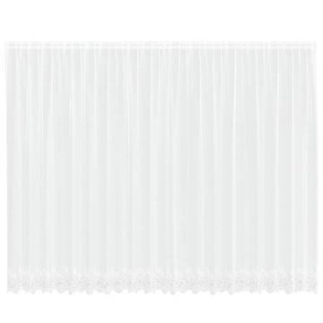 Vidaxl Čipkasta Zavesa z zavesami Bela 500x200cm Poliester