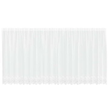 Vidaxl Čipkasta Zavesa z zavesami Bela 500x180cm Poliester