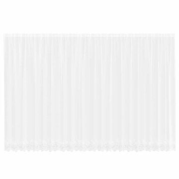 Vidaxl Čipkasta Zavesa z zavesami Bela 600x220cm Poliester