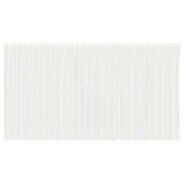 Vidaxl Čipkasta Zavesa z zavesami Bela 220 x 750 cm Poliester