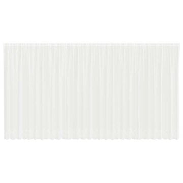 Vidaxl Čipkasta Zavesa z zavesami Bela 200 x 750 cm Poliester