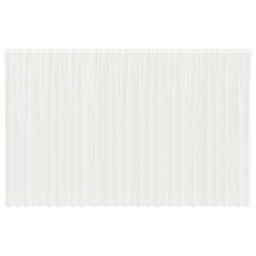 Vidaxl Čipkasta Zavesa z zavesami Bela 750x300cm Poliester