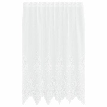 Vidaxl Čipkasta Zavesa z zavesami Bela 150x180cm Poliester
