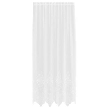 Vidaxl Čipkasta Zavesa z zavesami Bela 150x200cm Poliester