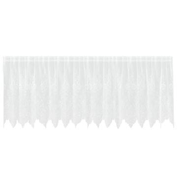 Vidaxl Čipkasta Zavesa z zavesami Bela 400x80cm Poliester