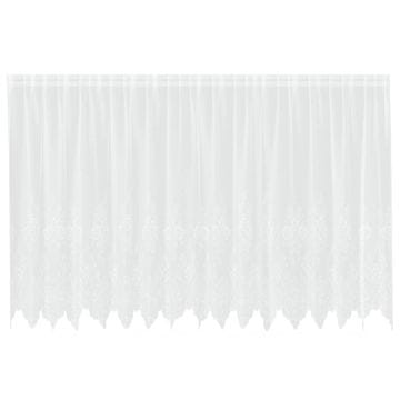 Vidaxl Čipkasta Zavesa z zavesami Bela 400x180cm Poliester