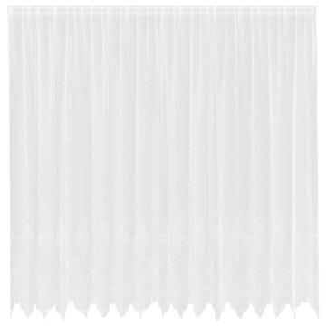 Vidaxl Čipkasta Zavesa z zavesami Bela 400x245cm Poliester