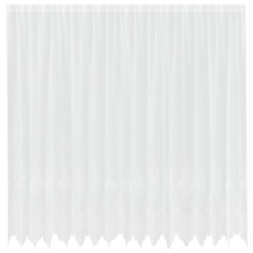 Vidaxl Čipkasta Zavesa z zavesami Bela 400x240cm Poliester