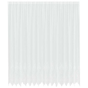 Vidaxl Čipkasta Zavesa z zavesami Bela 400x280cm Poliester