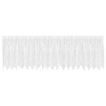 Vidaxl Čipkasta Zavesa z zavesami Bela 500x80cm Poliester