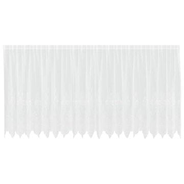 Vidaxl Čipkasta Zavesa z zavesami Bela 500x140cm Poliester